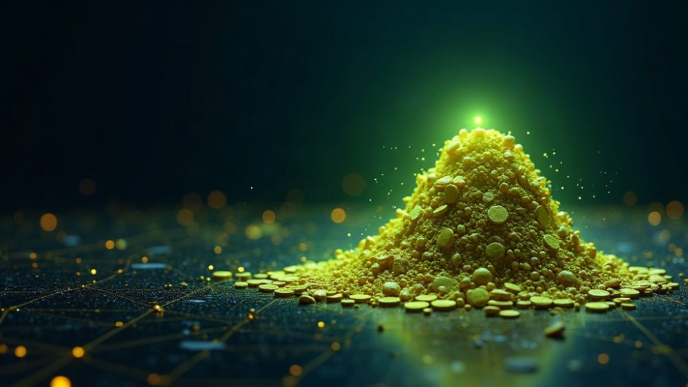 Tokens de criptomoneda junto a un candado abierto representando desbloqueos
